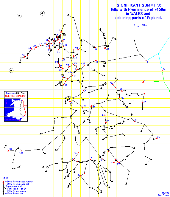 [IMAGE:  The +150m Prominence Hills of WALES and adjoining parts of England]